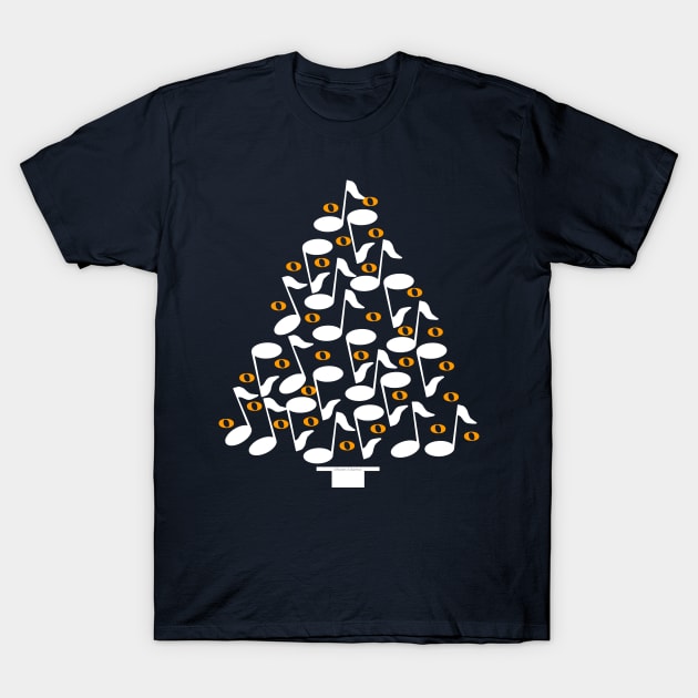 Musical Christmas Tree T-Shirt by Barthol Graphics